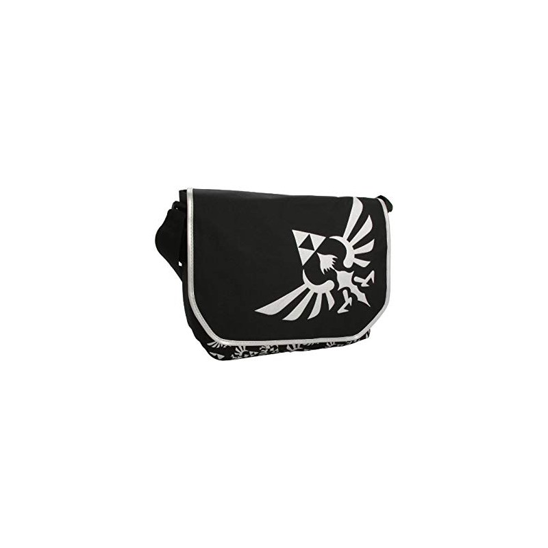 Zelda Messenger Bag Black With Logo Front